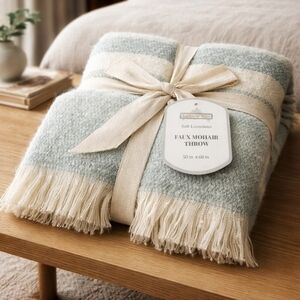Ludlow Hill Luxurious Faux Mohair Throw Blanket - New